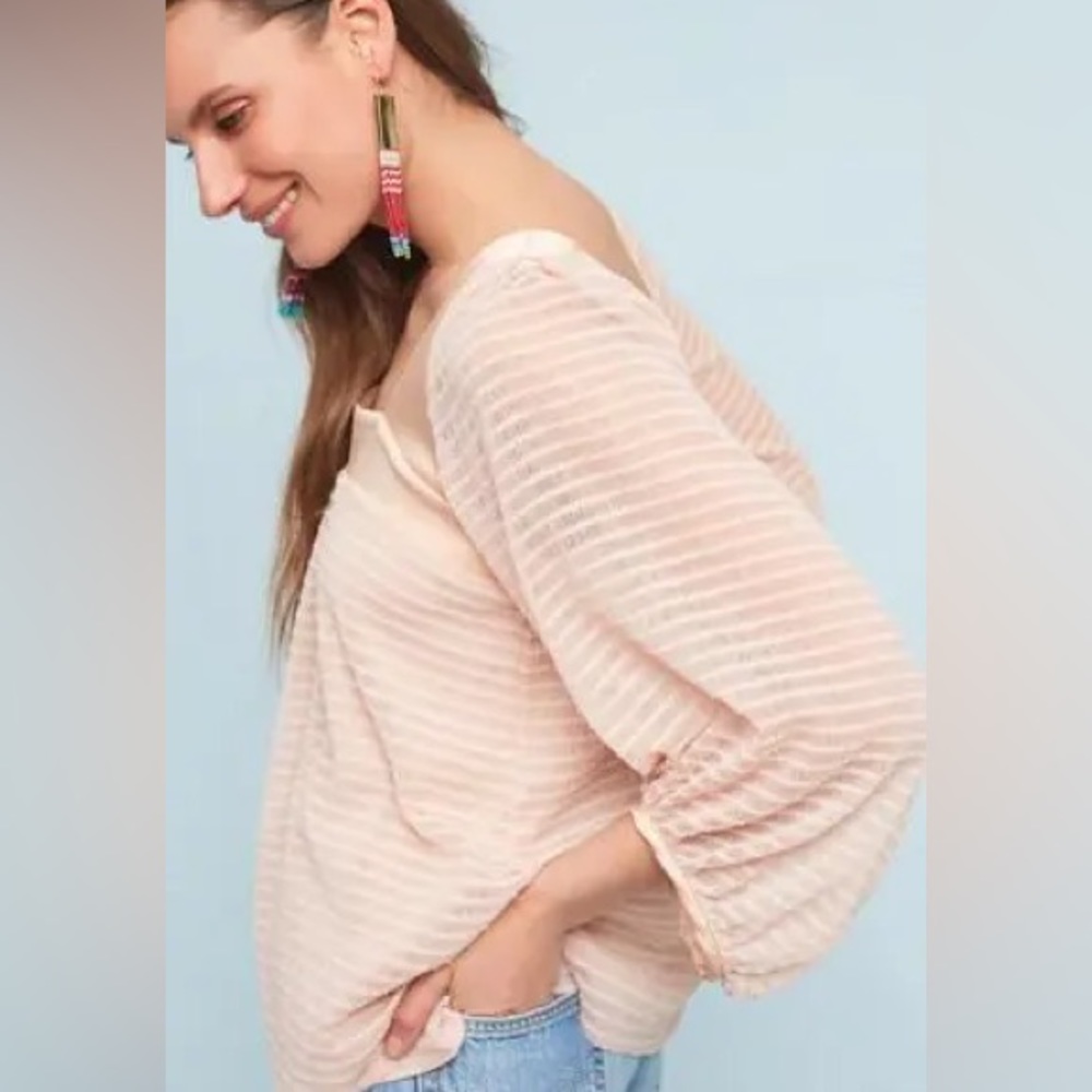 Lovely!! Anthropologie Soft Textured Lined Blouse - Picture 2 of 15
